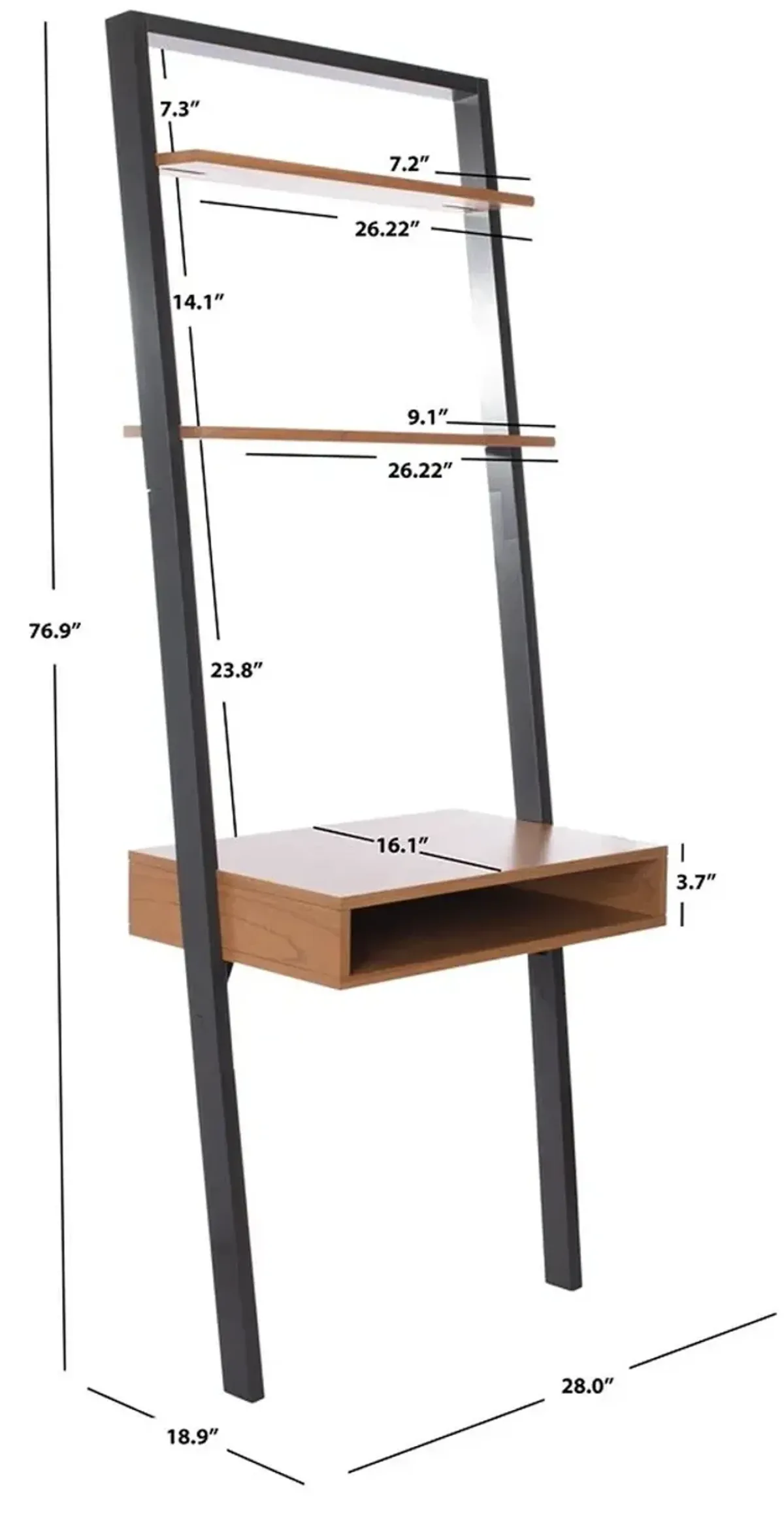 KAMY 2 SHELF LEANING DESK