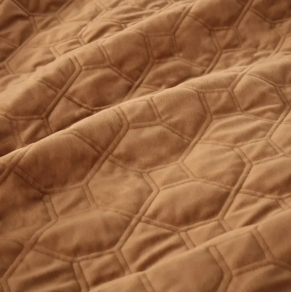 Madison Park Harper Rust 3 Piece Velvet Quilt Set