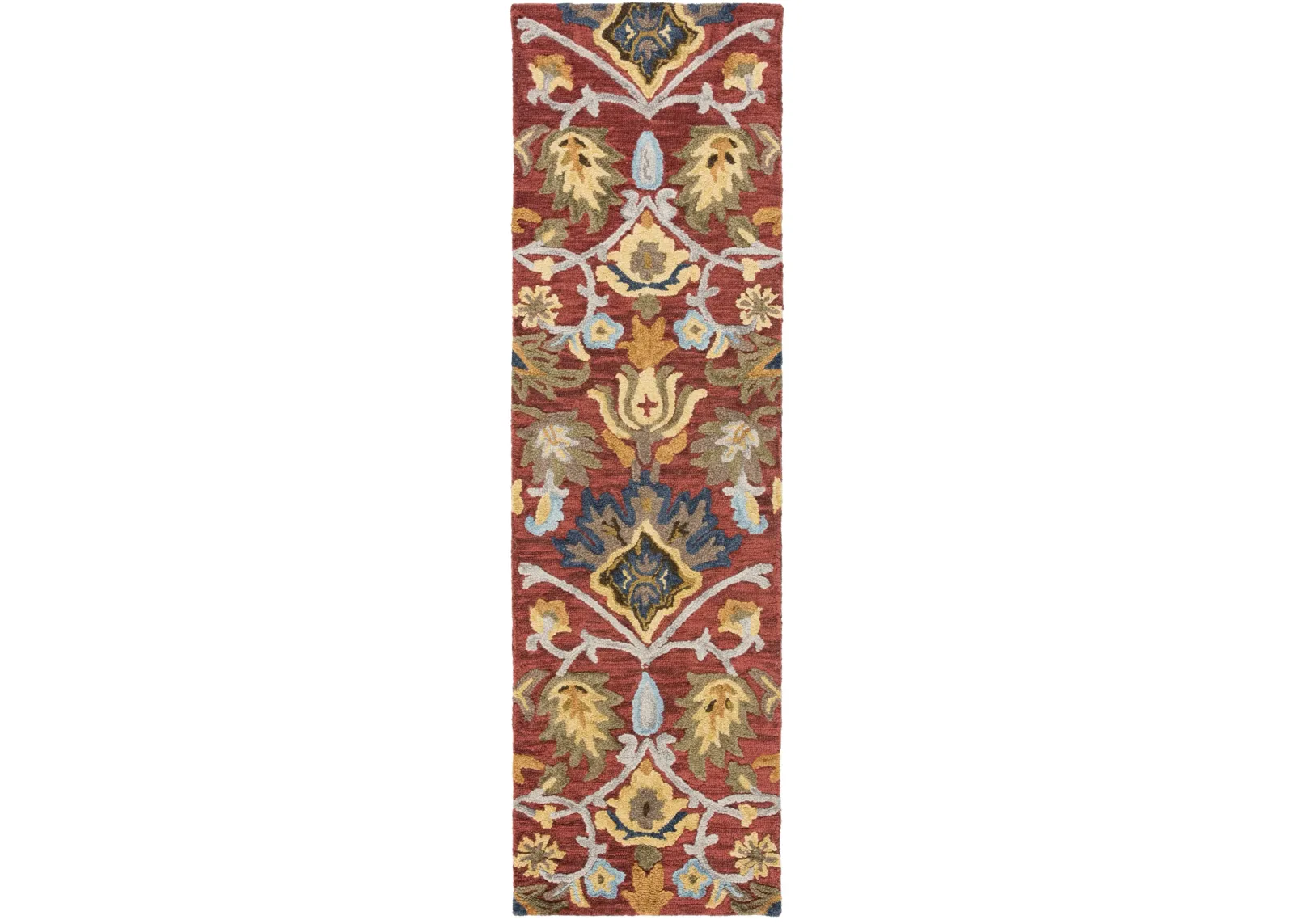 BLOSSOM 402 RED  2'-3' x 18' Runner Rug