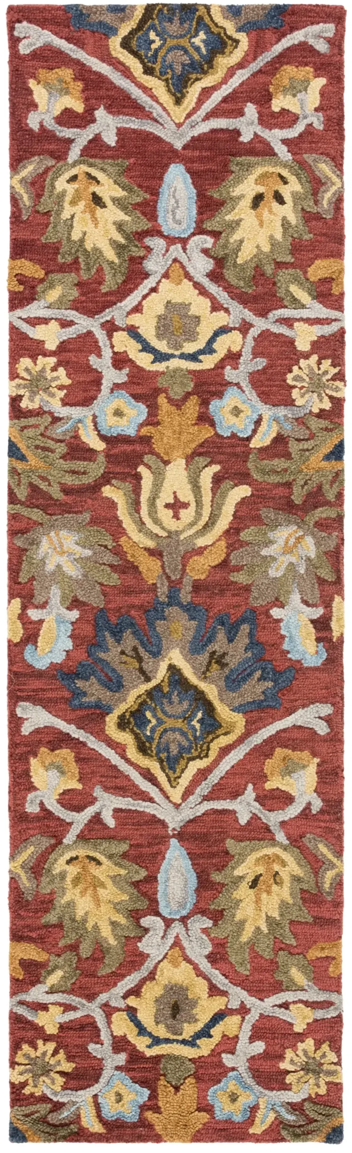 BLOSSOM 402 RED  2'-3' x 18' Runner Rug