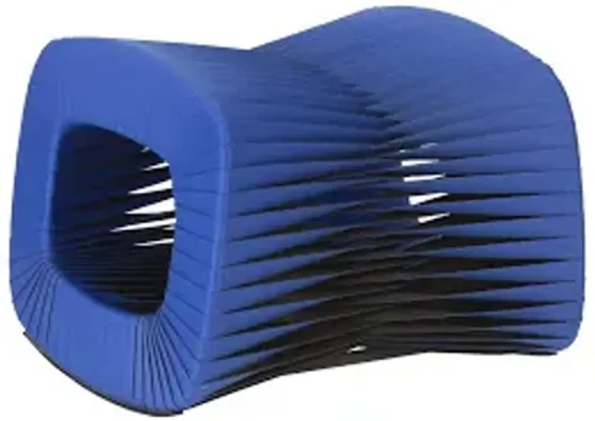 seat belt ottoman, blue/black