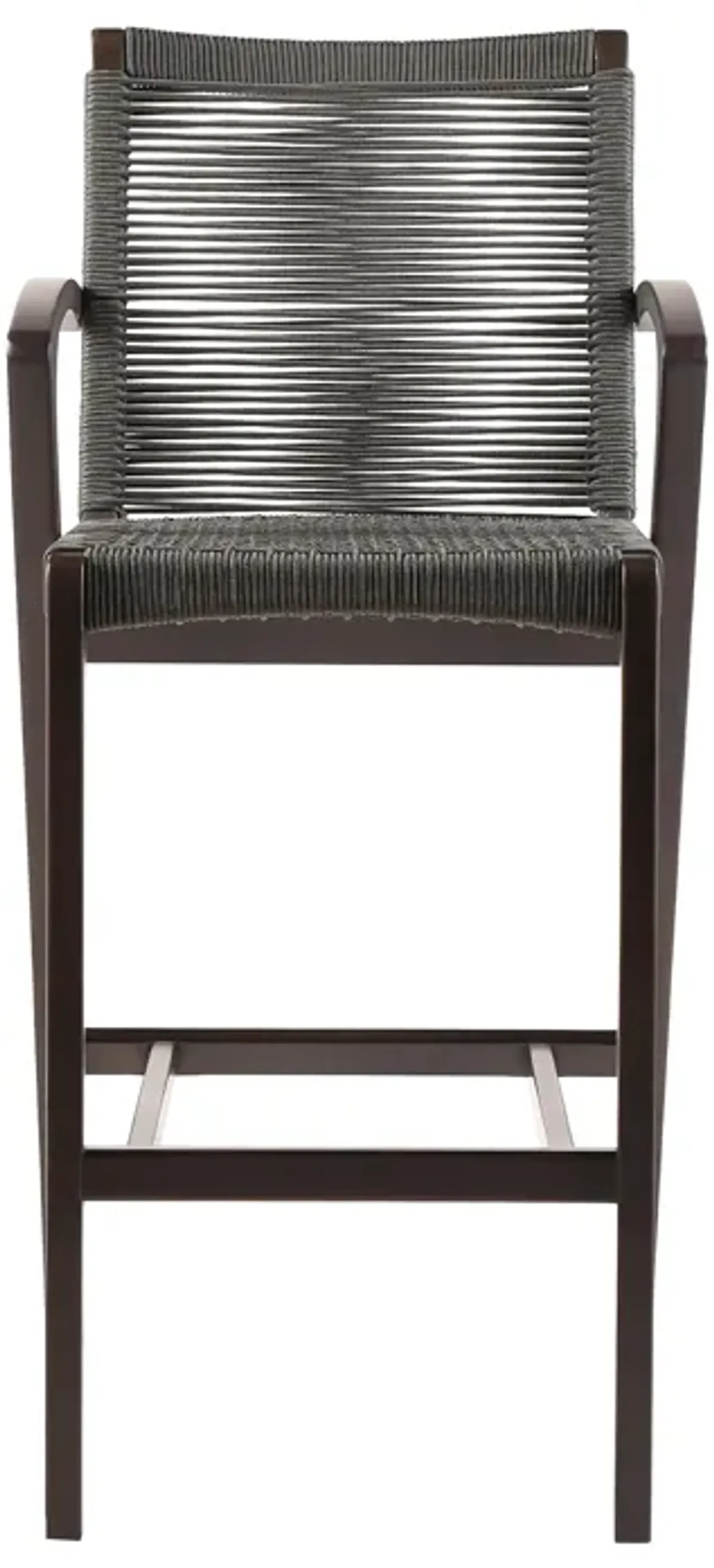 Brielle Outdoor Dark Eucalyptus Wood and Grey Rope Counter and Bar height Stool