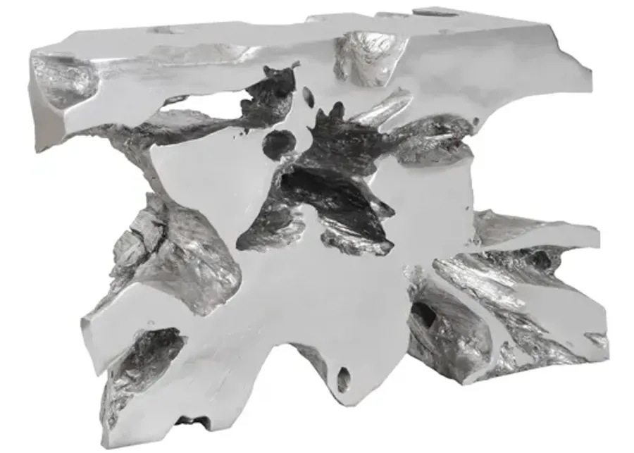 Venice Freeform Console, Silver Leaf