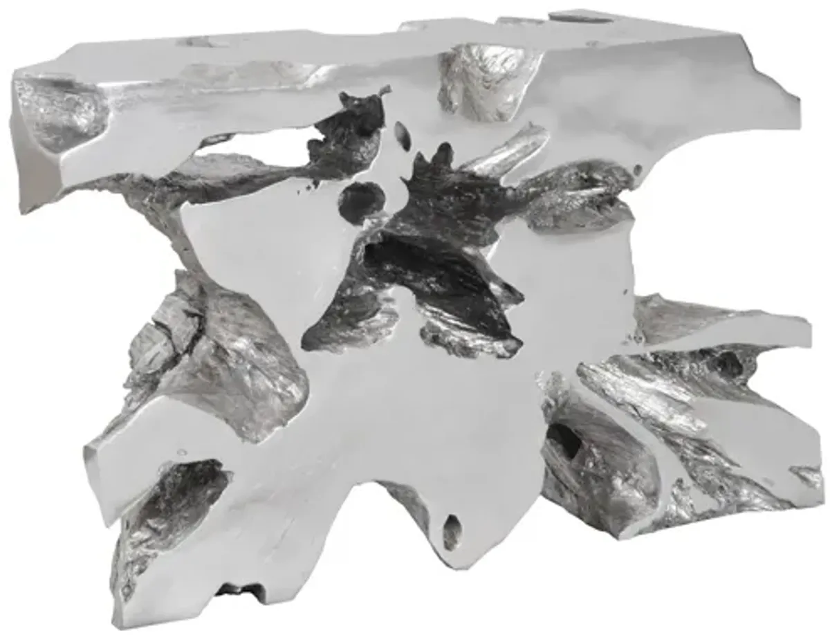 Venice Freeform Console, Silver Leaf