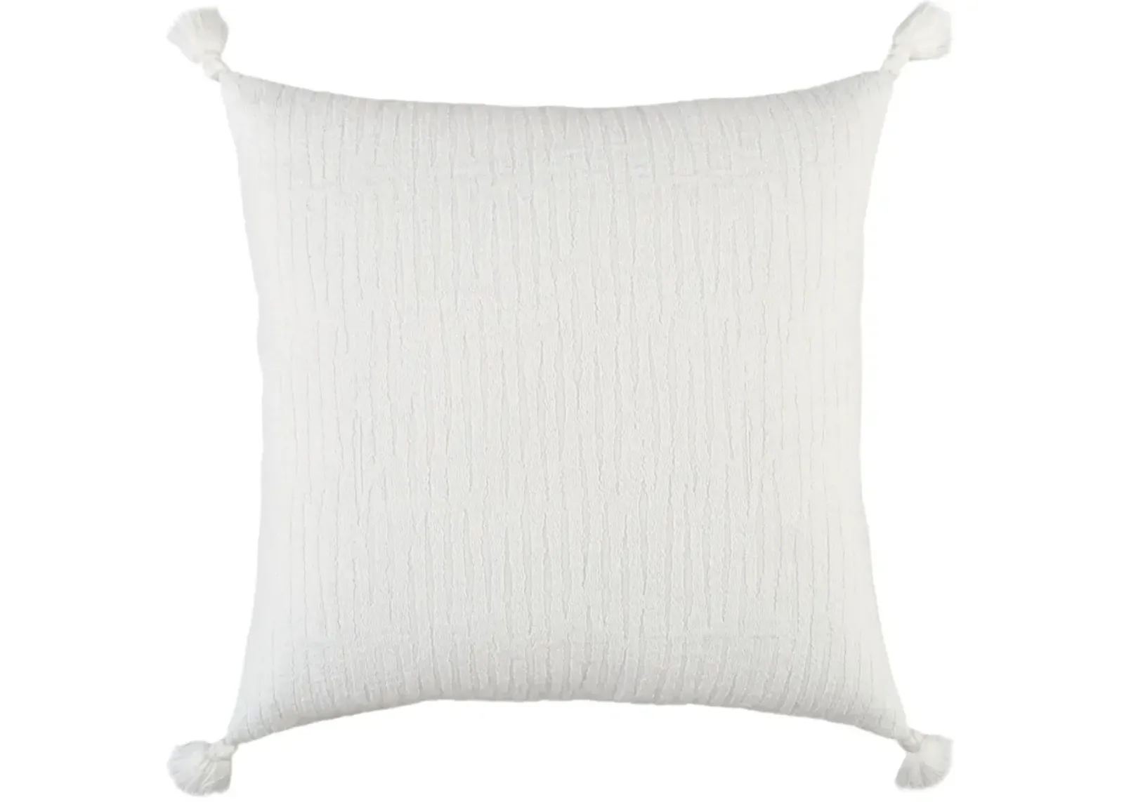 Solid With Tonal Abstract Pattern White Pillow