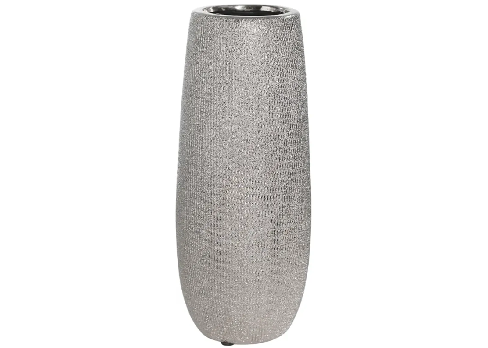 Ceramic 9.75" Vase, Silver