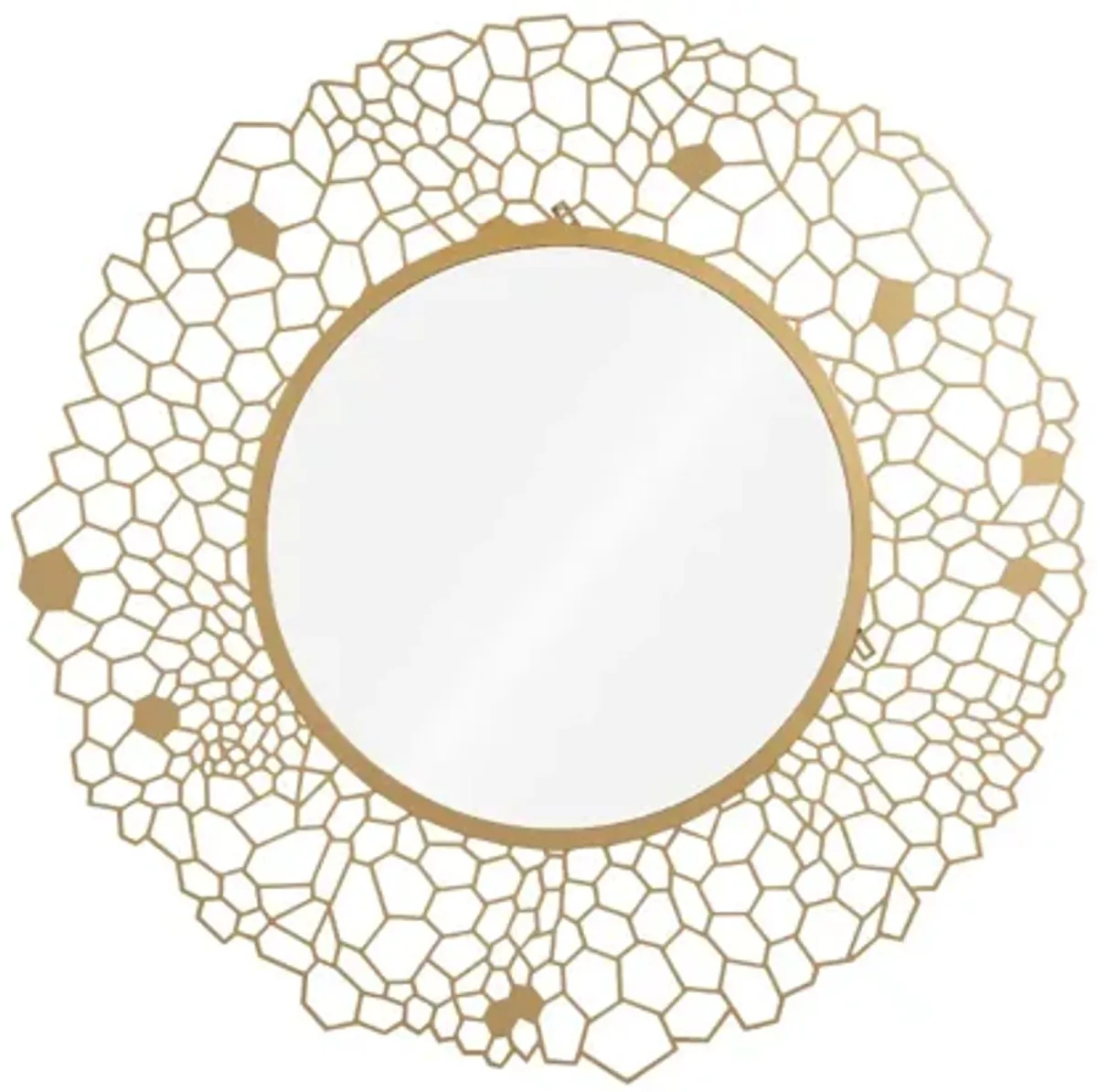 Round Honeycomb Mirror Brass