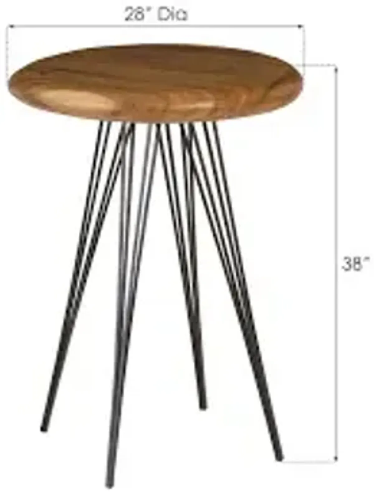 string bar table, four metal legs