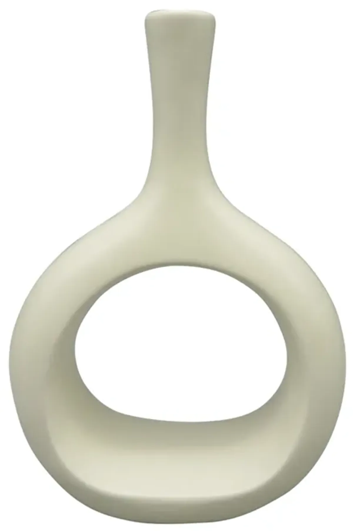 Cer, 9" Curved Open Cut Out Vase, Cotton