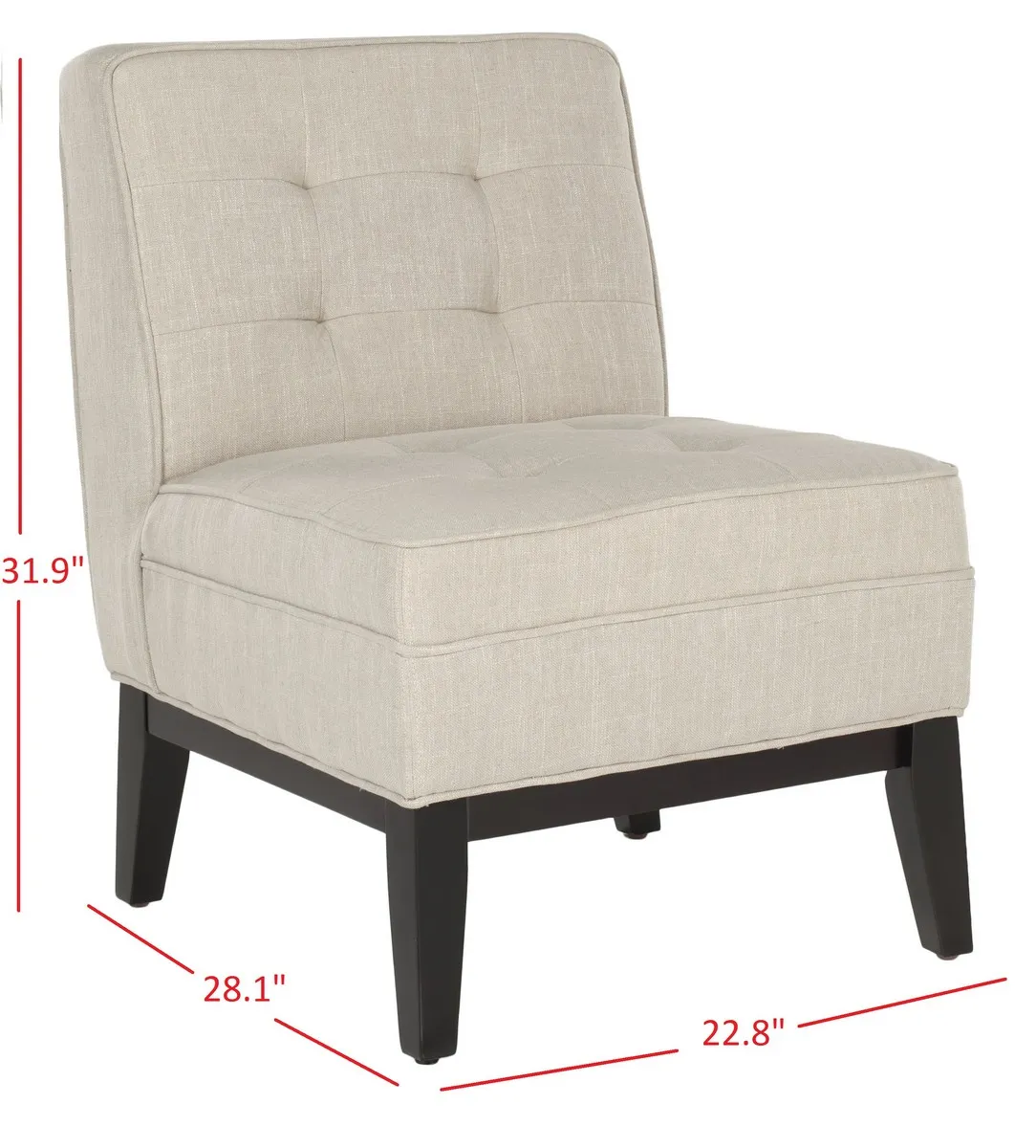 ANGEL TUFTED ARMLESS CLUB CHAIR