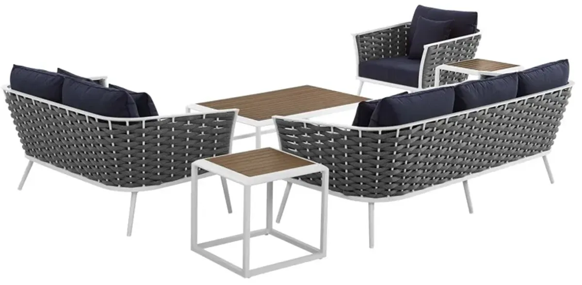 Stance 6 Piece Outdoor Patio Aluminum Sectional Sofa Set