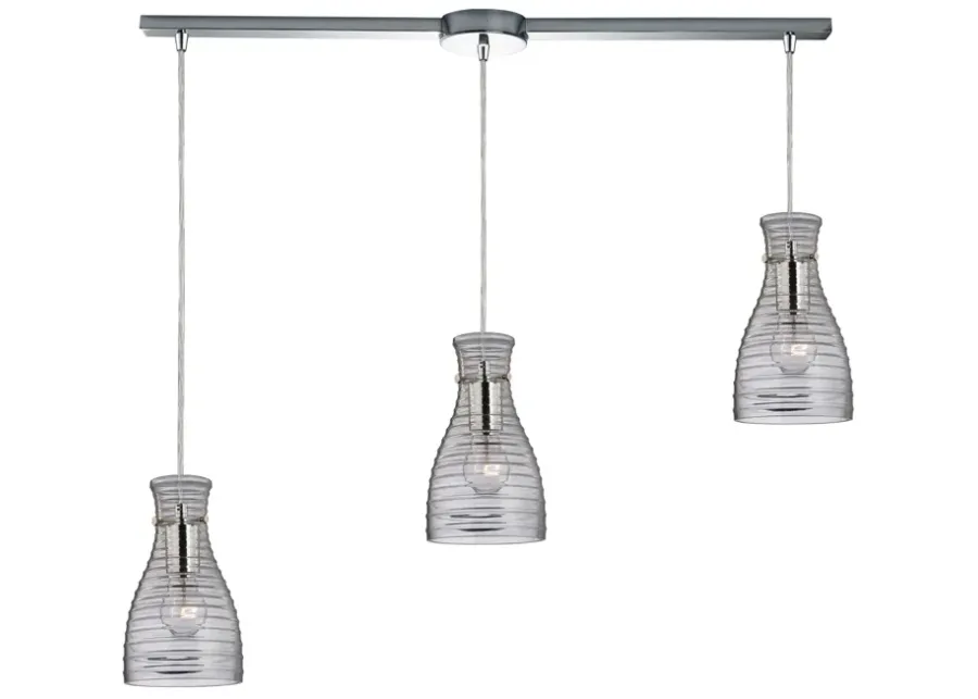 Strata 5" Wide 3-Light Mini Pendant - Polished Chrome