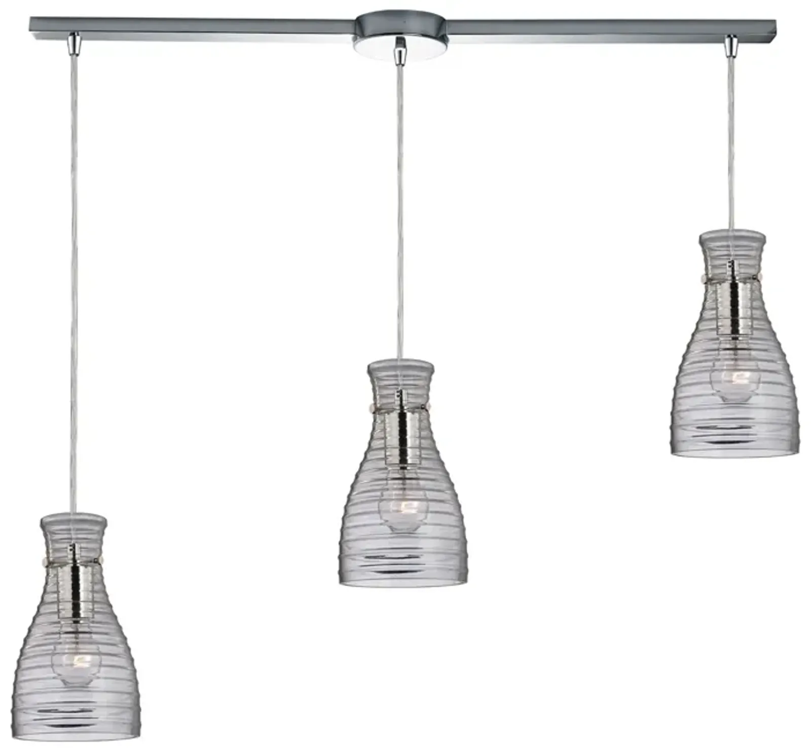 Strata 5" Wide 3-Light Mini Pendant - Polished Chrome