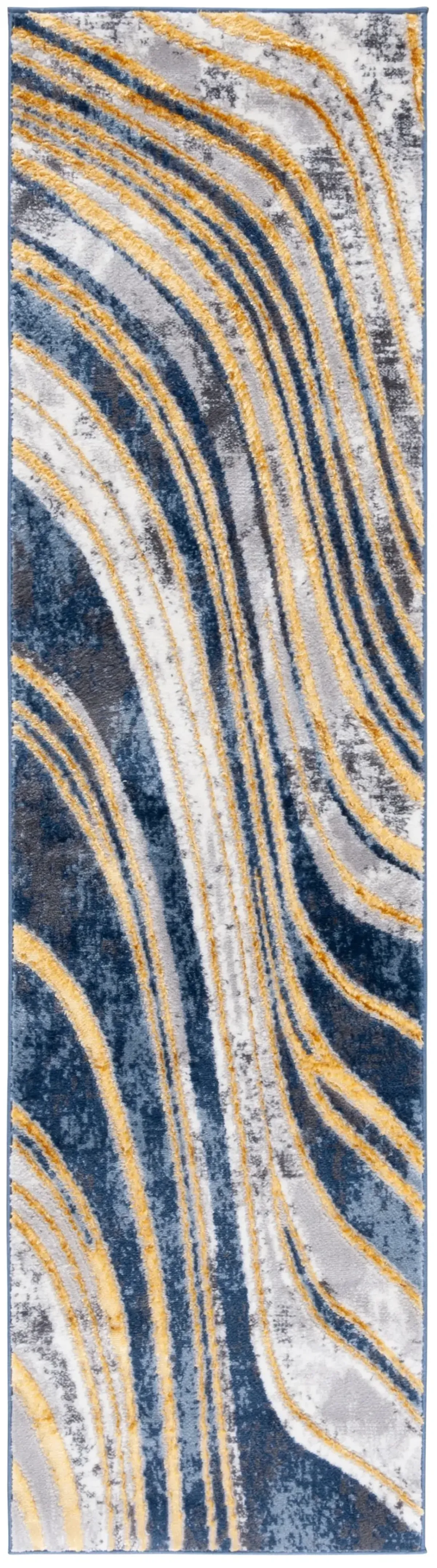 AMELIA 714 BLUE  2'-2' x 8' Runner Rug