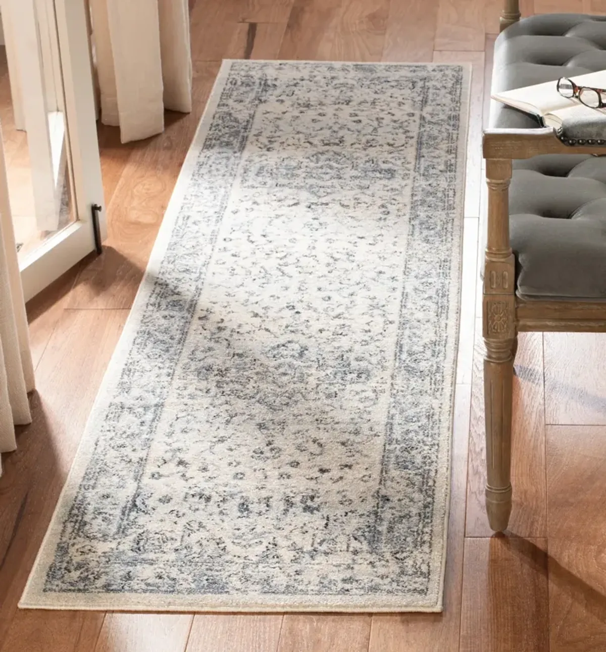 CHARLESTON 411 IVORY  2' x 18' Runner Rug