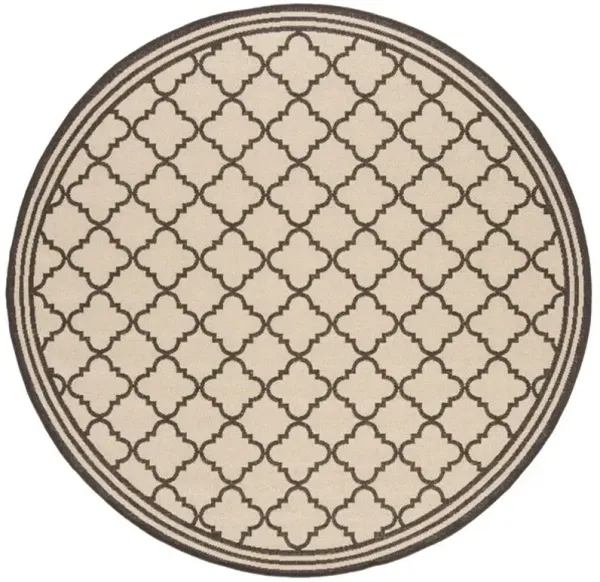 Safavieh BEACH HOUSE Collection BHS121U-6R Creme / Brown 6'-7" X 6'-7" Round