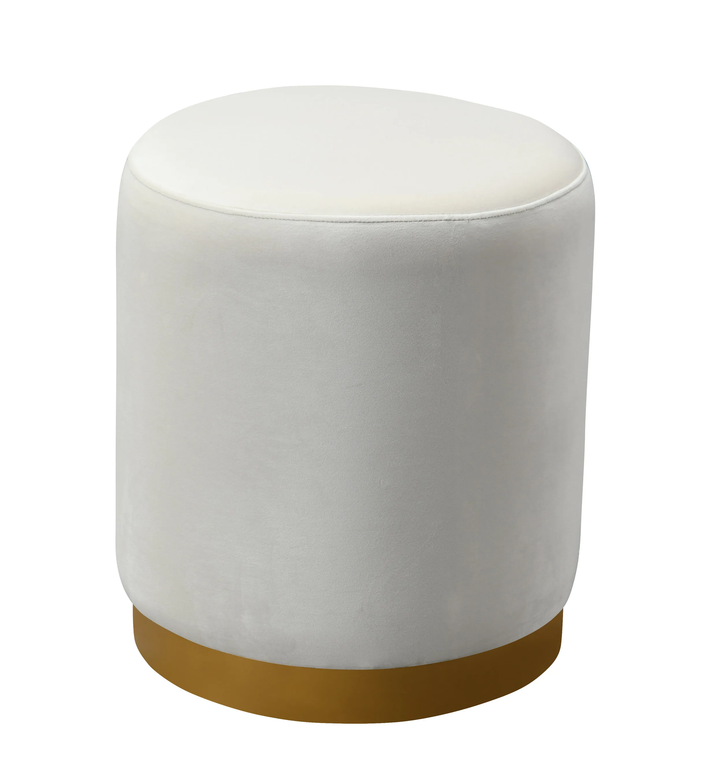 opal cream velvet ottoman with gold base