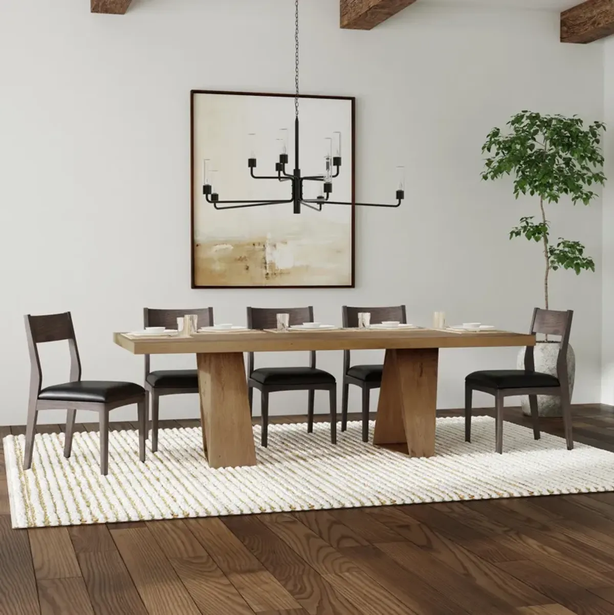 Arleth 94" Reclaimed Oak Transitional Dining Table in Natural