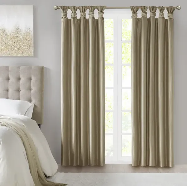 Madison Park Emilia Bronze Twist Tab Total Blackout Window Curtain Panel