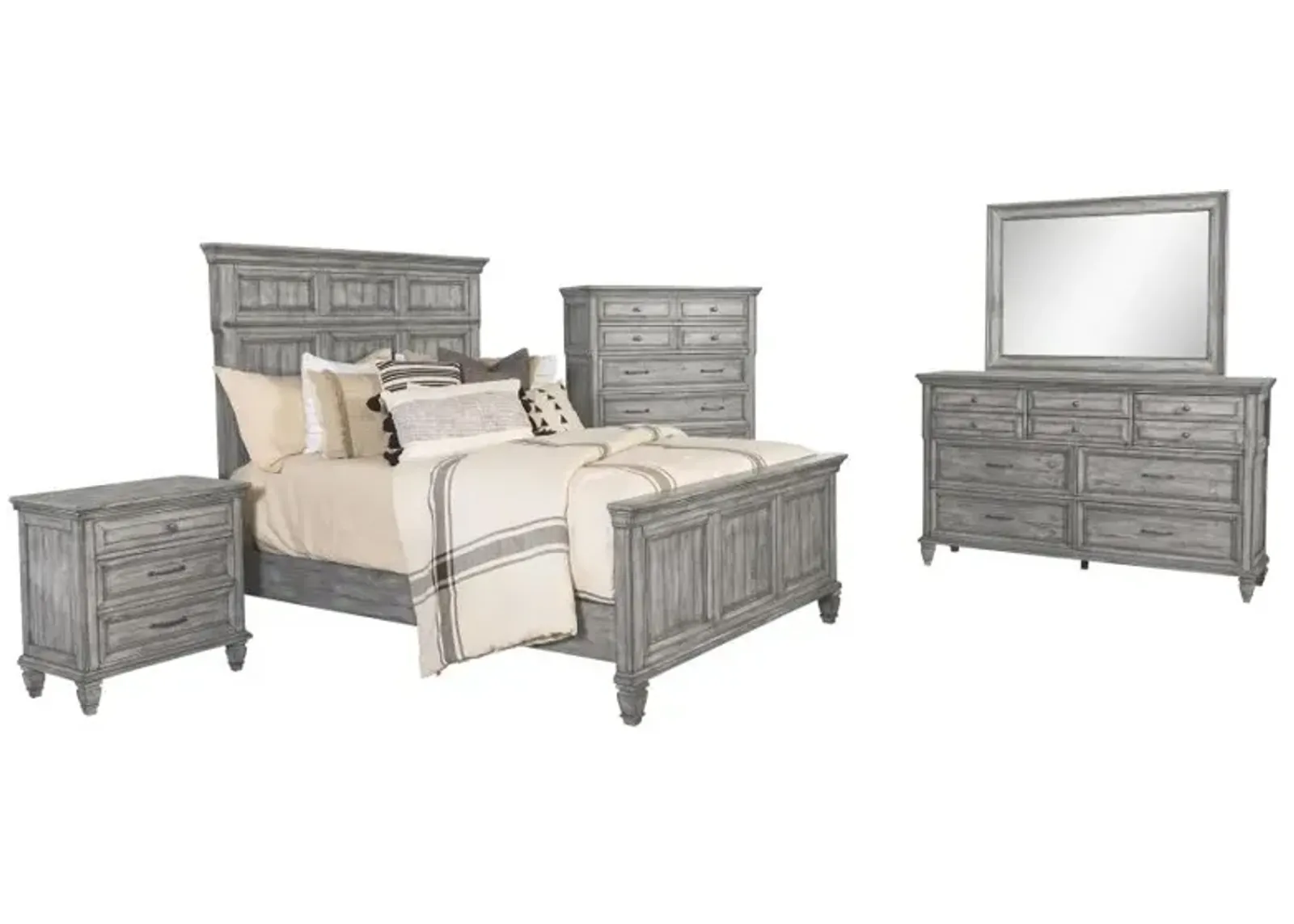 Avenue 5-piece Queen Panel Bedroom Set Grey