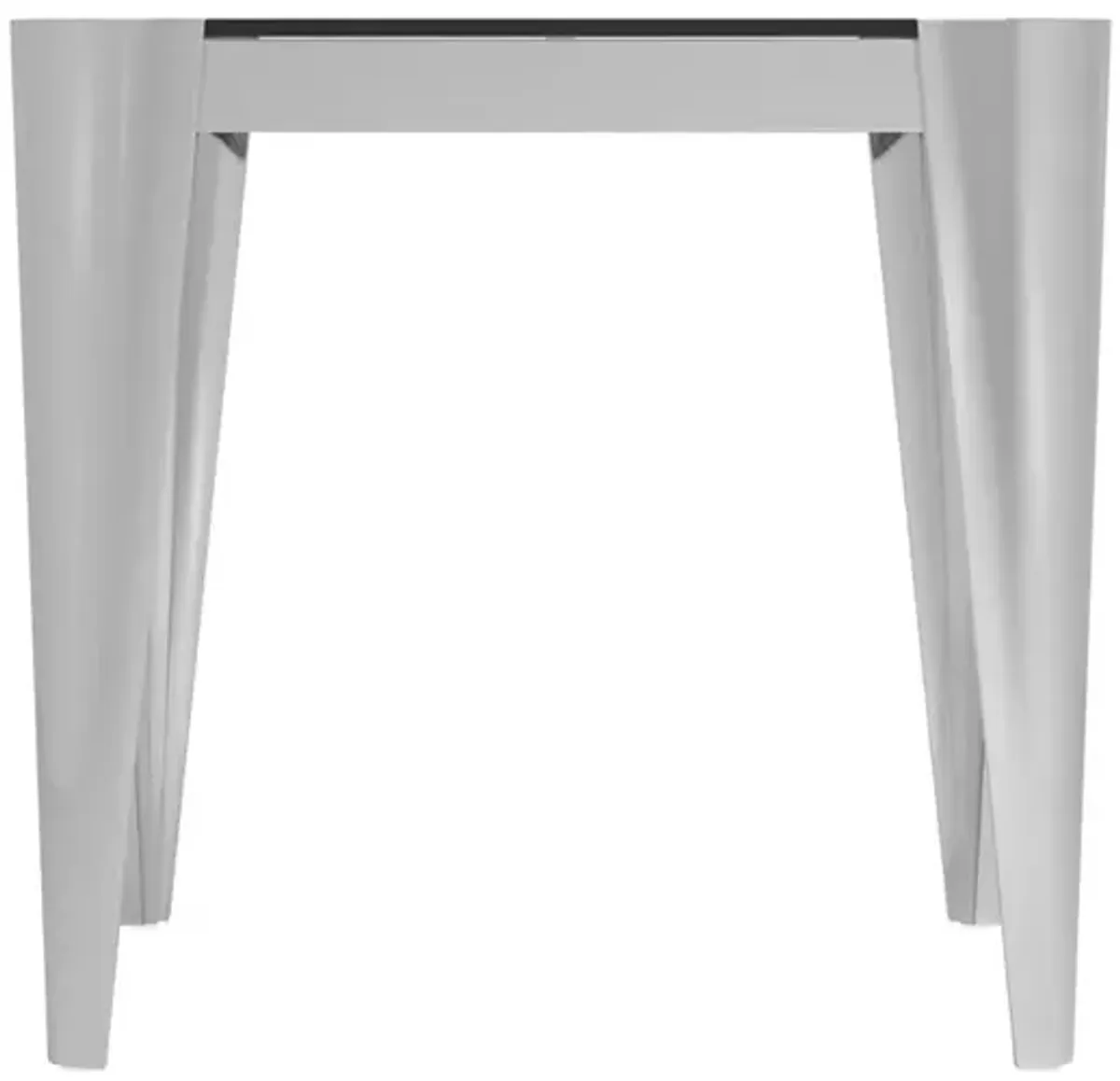 Square Glass Top End Table Silver and Grey