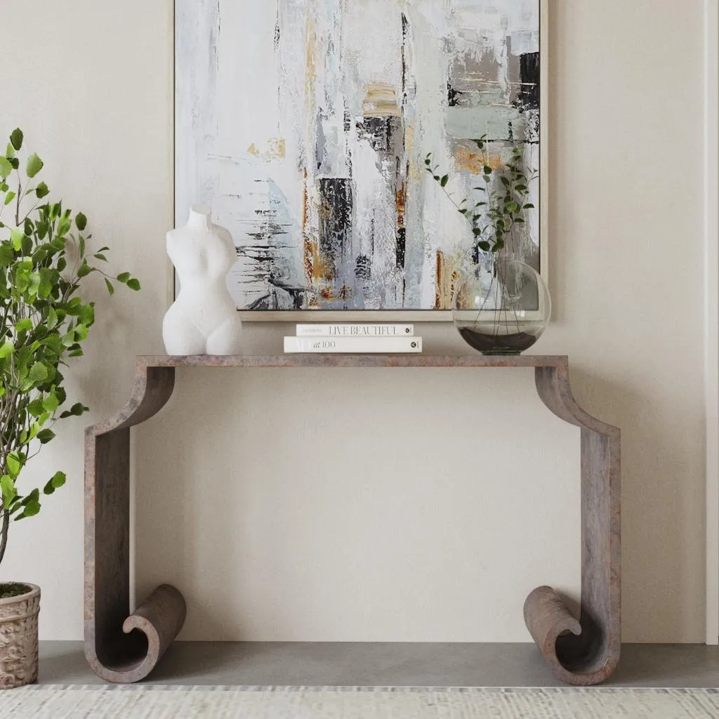 Agathon Stone Gray Console Table