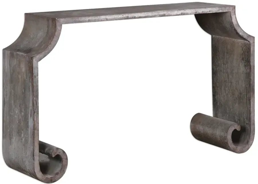 Agathon Stone Gray Console Table