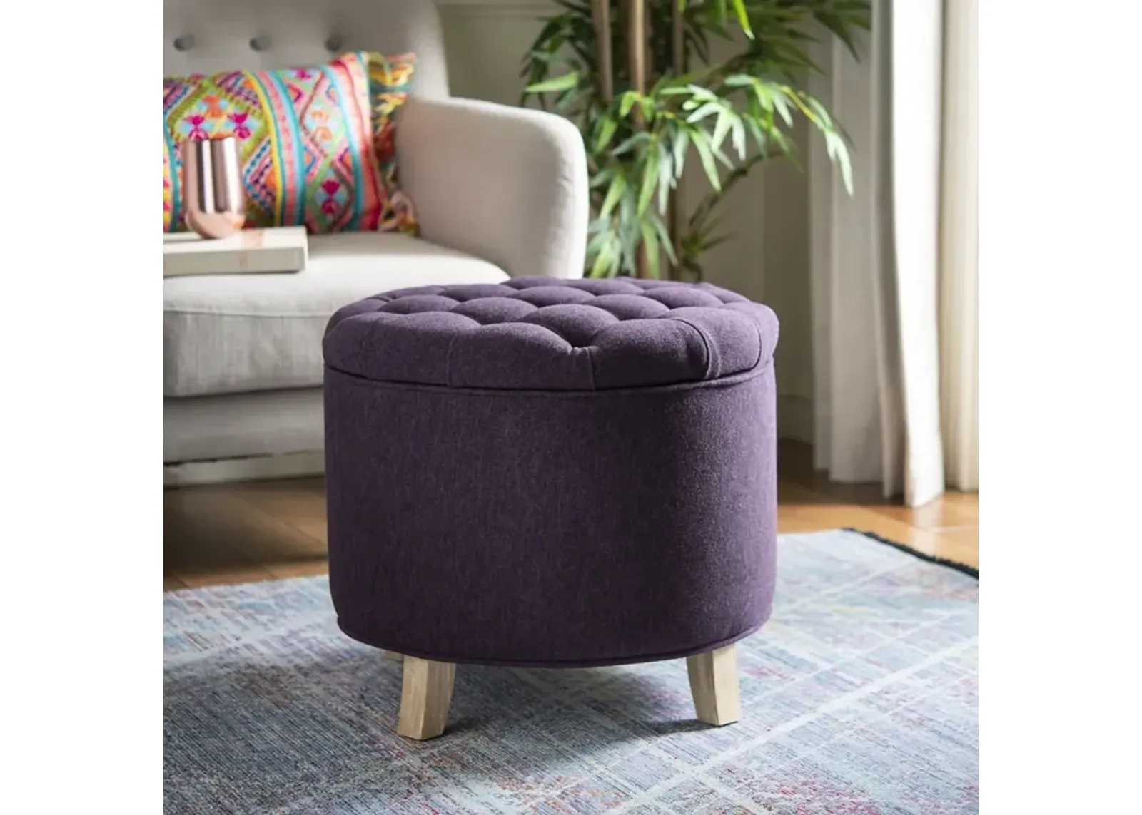 AMELIA TUFTED STORAGE OTTOMAN