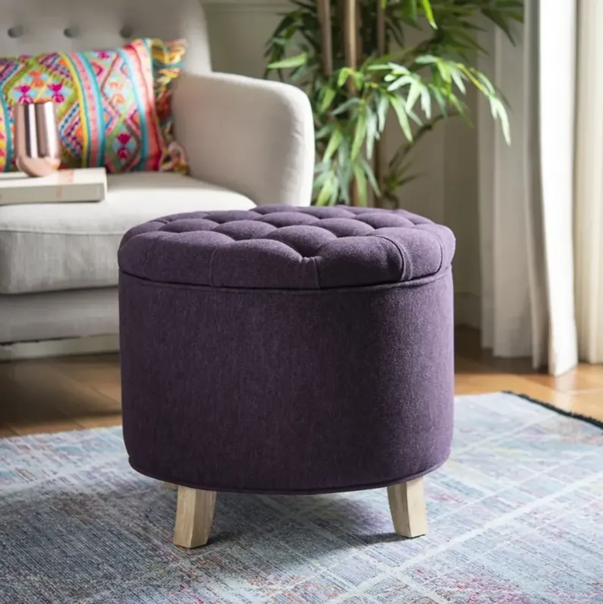 AMELIA TUFTED STORAGE OTTOMAN