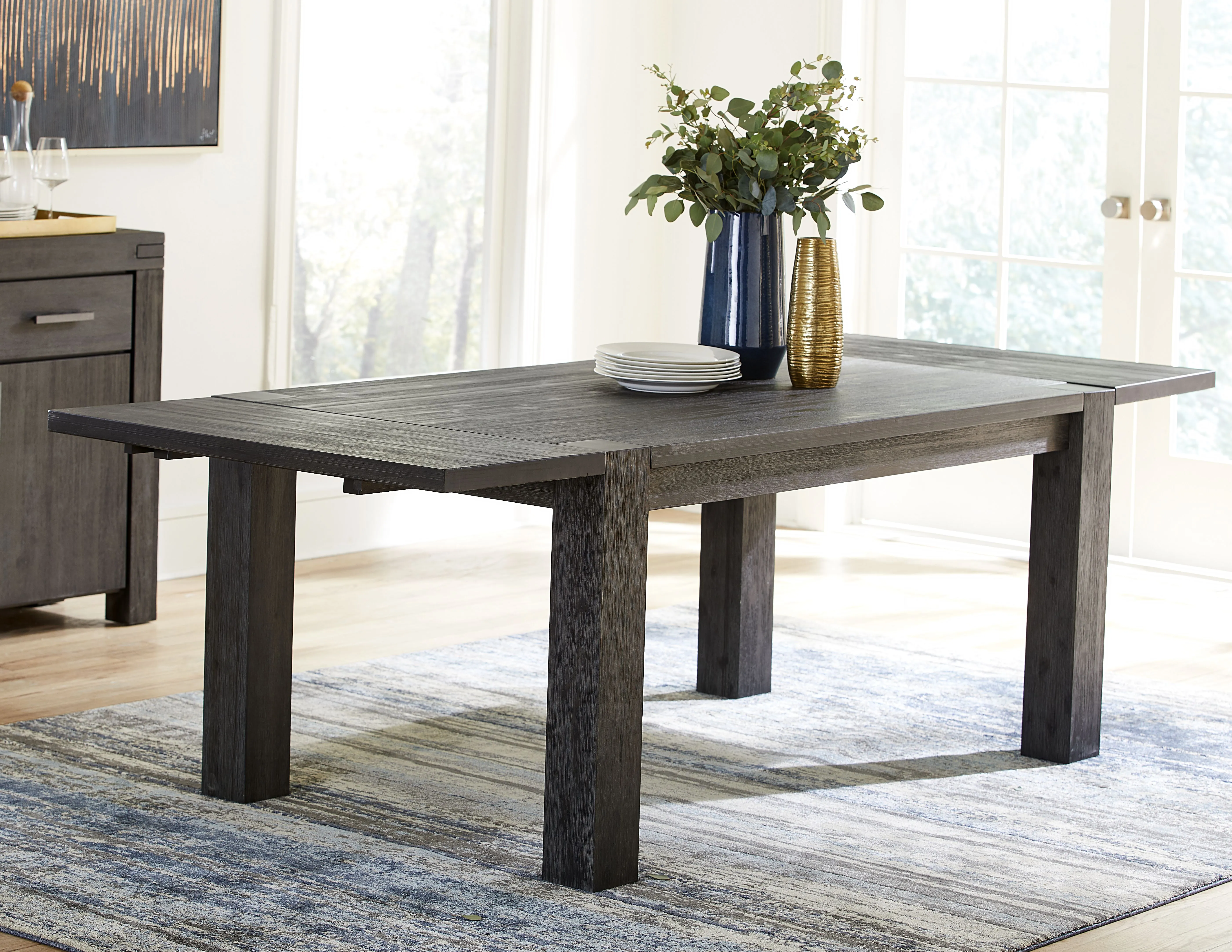 Meadow Solid Wood Rectangle Table in Graphite