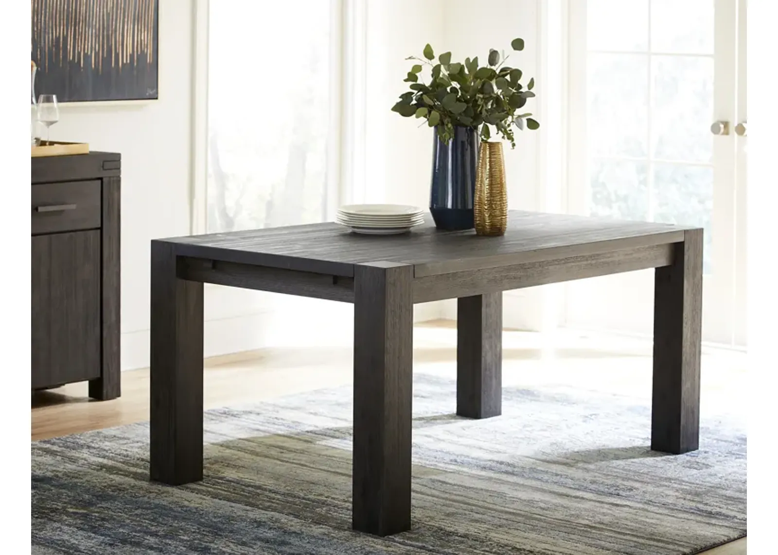 Meadow Solid Wood Rectangle Table in Graphite