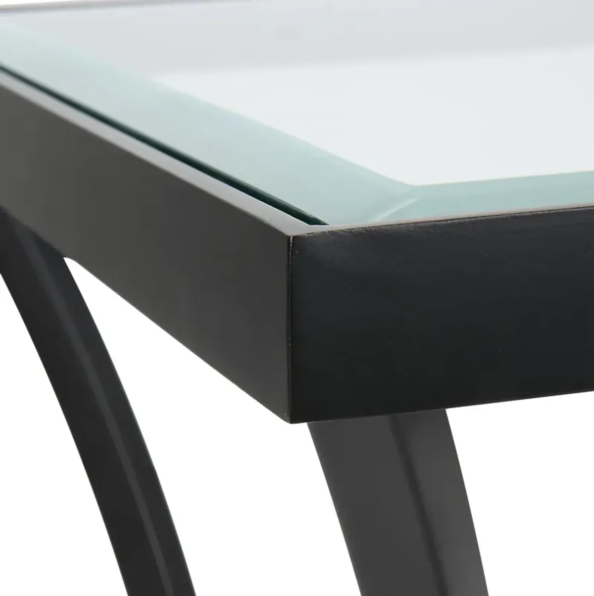 Alayna Black Metal & Glass End Table