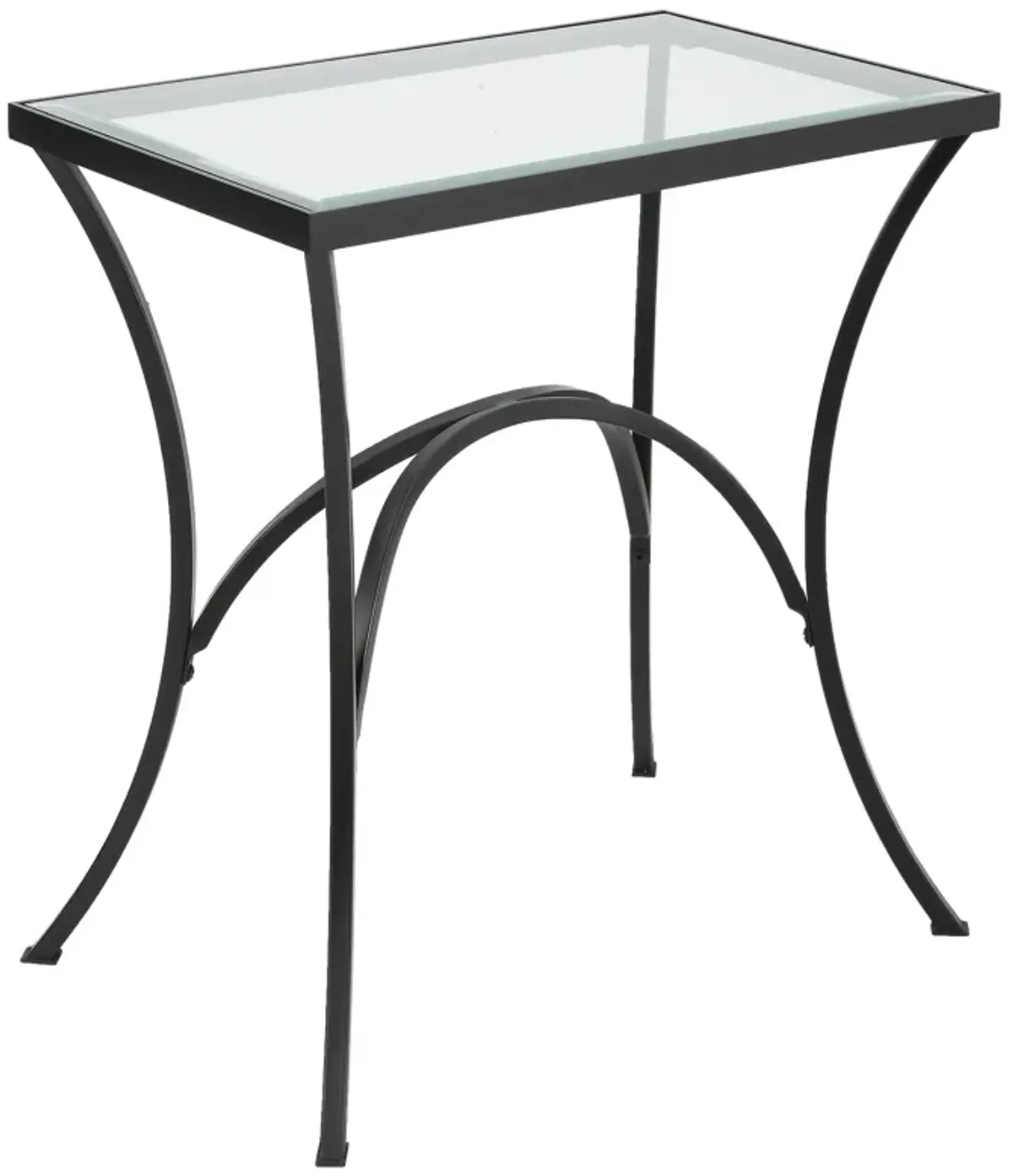 Alayna Black Metal & Glass End Table