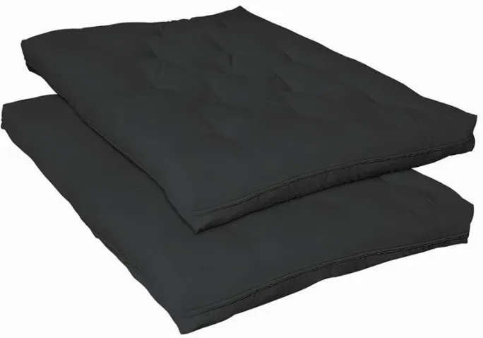 7.5" Deluxe Innerspring Futon Pad Black