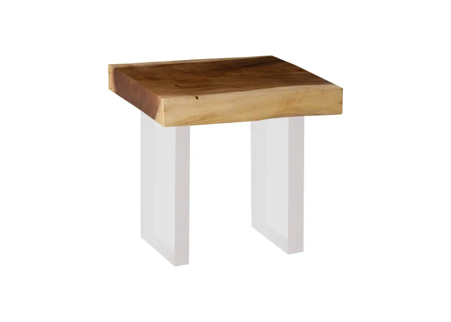 Floating Side Table- Natural- Acrylic Legs