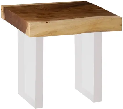 Floating Side Table- Natural- Acrylic Legs