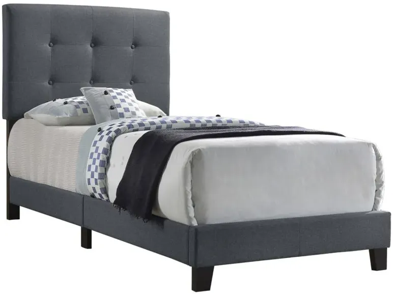 Mapes Tufted Upholstered Twin Bed Grey