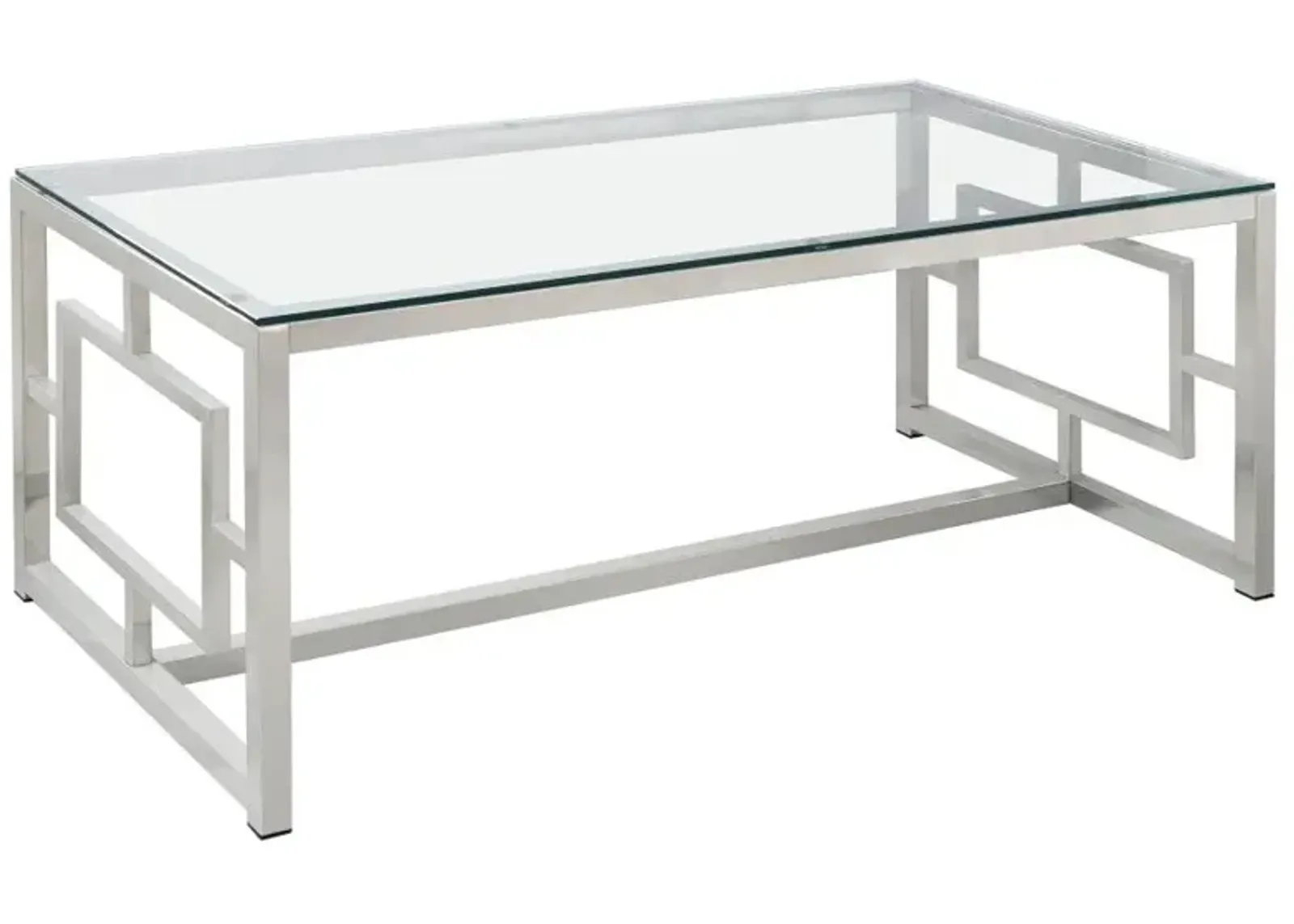 Merced Rectangle Glass Top Coffee Table Nickel