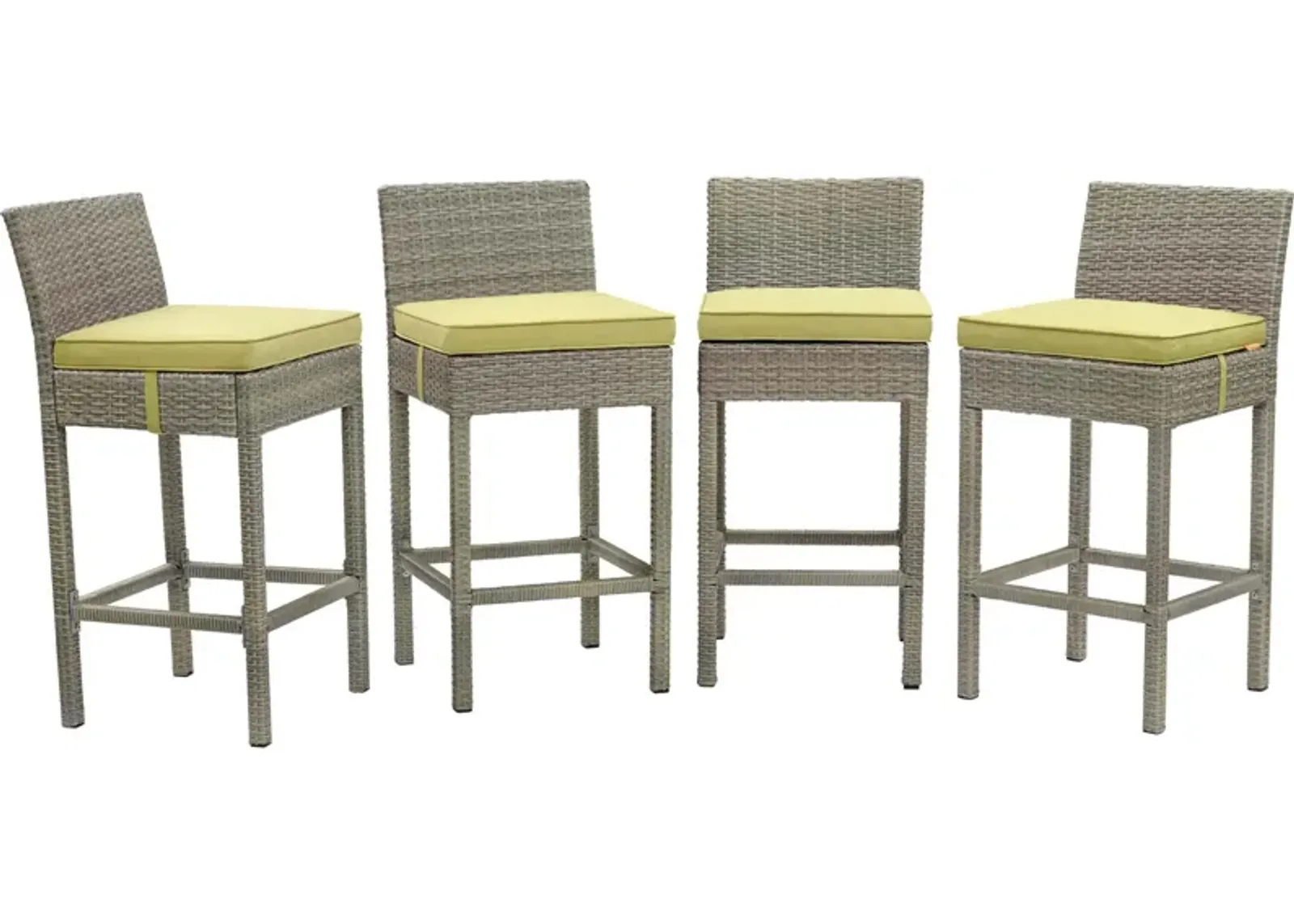 Conduit Bar Stool Outdoor Patio Wicker Rattan Set of 4