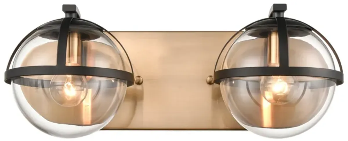 Davenay 16" Wide 2-Light Vanity Light - Satin Brass