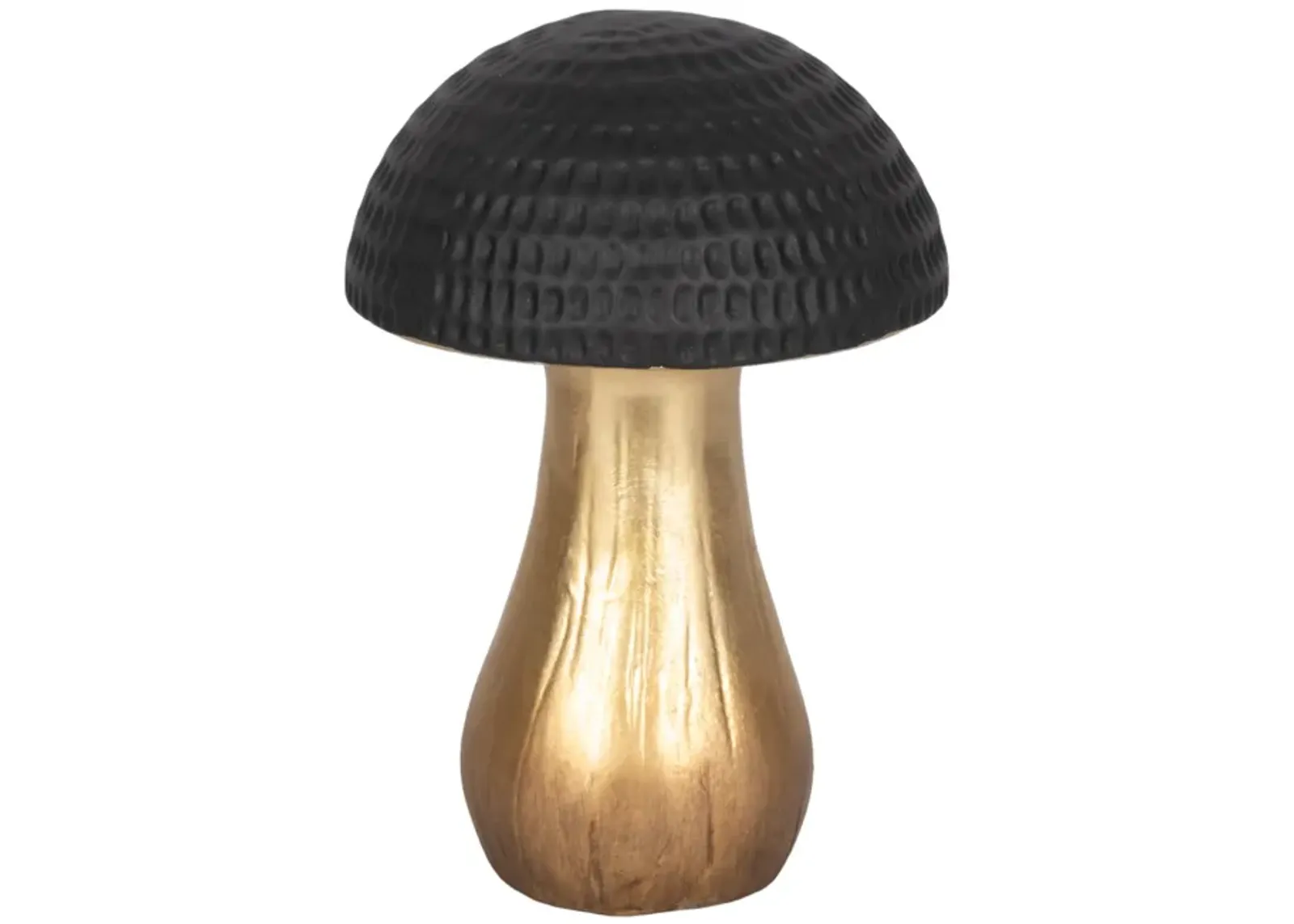 9" Hammered Top Mushroom, Black/gold