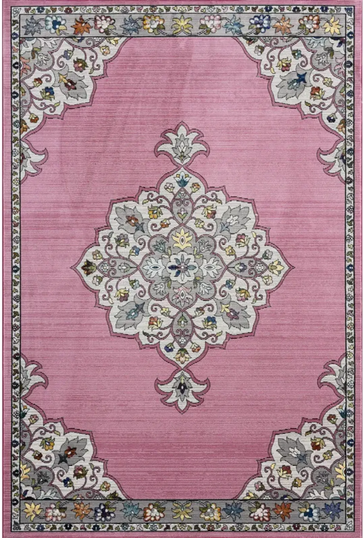 Galaxy Blushing Traditional Medallion Area Rug  5' x 7'6"