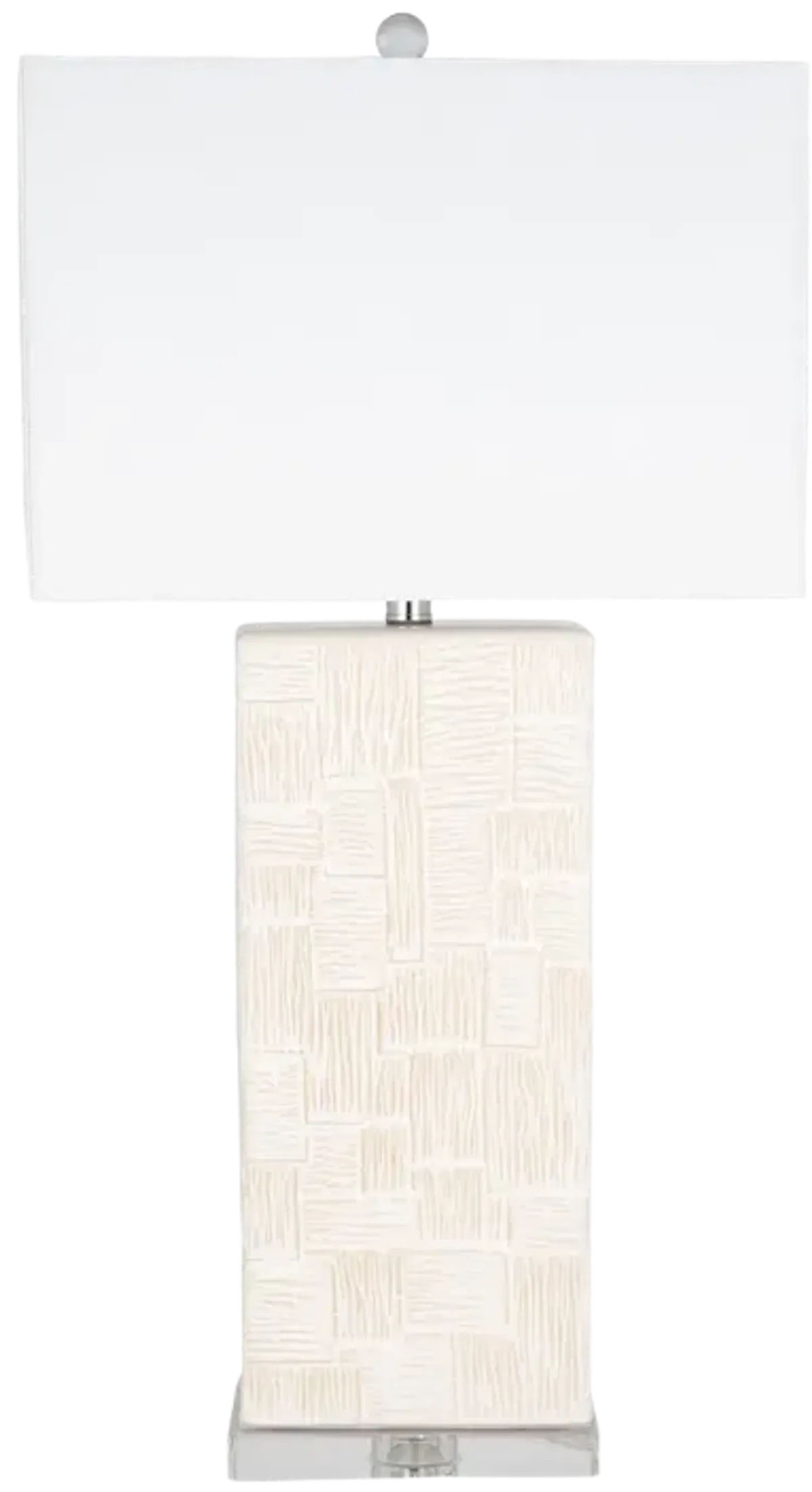 Ceramic 31'' Textured Table Lamp, White