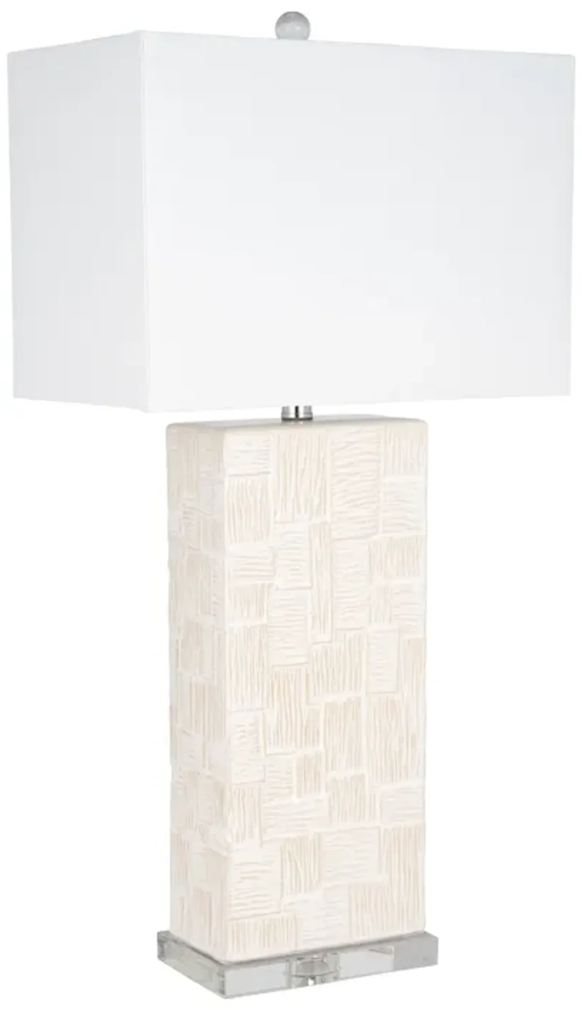 Ceramic 31'' Textured Table Lamp, White