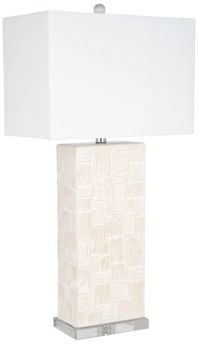 Ceramic 31'' Textured Table Lamp, White