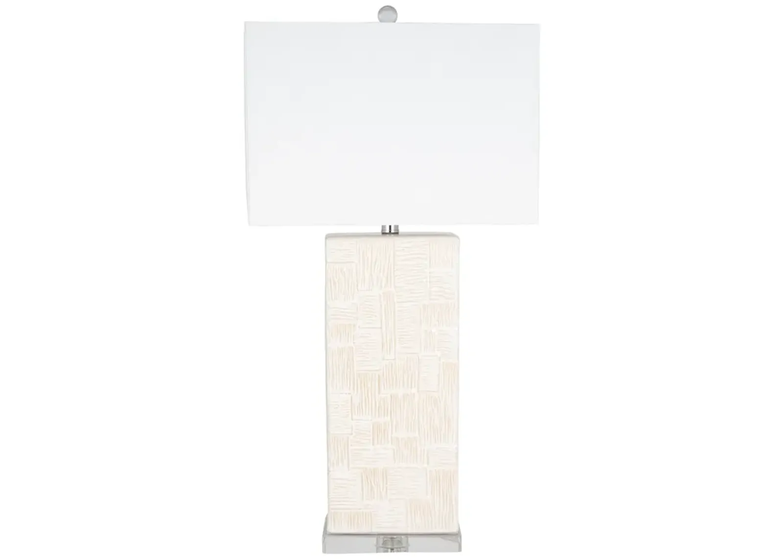 Ceramic 31'' Textured Table Lamp, White