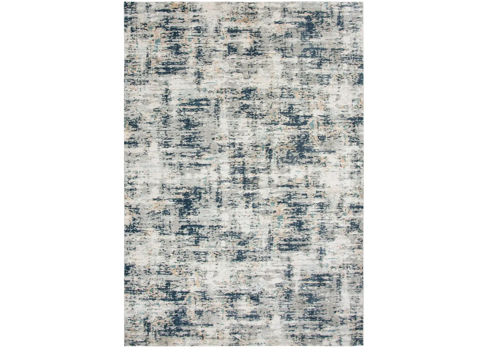 Chelsea Ivory / Teal Abstract Polyester 8'6" x 11'10" Rectangle Rug