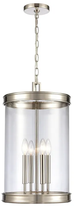 Mendoza 12.75" Wide 4-Light Pendant - Polished Nickel