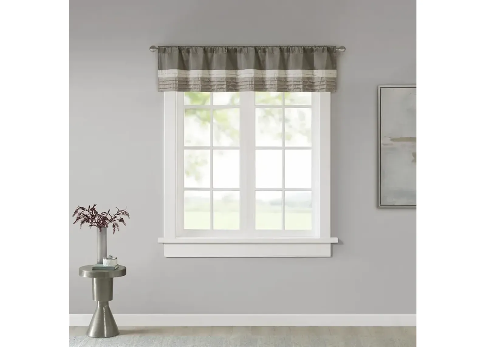 Madison Park Amherst Natural Polyoni Pintuck Window Valance