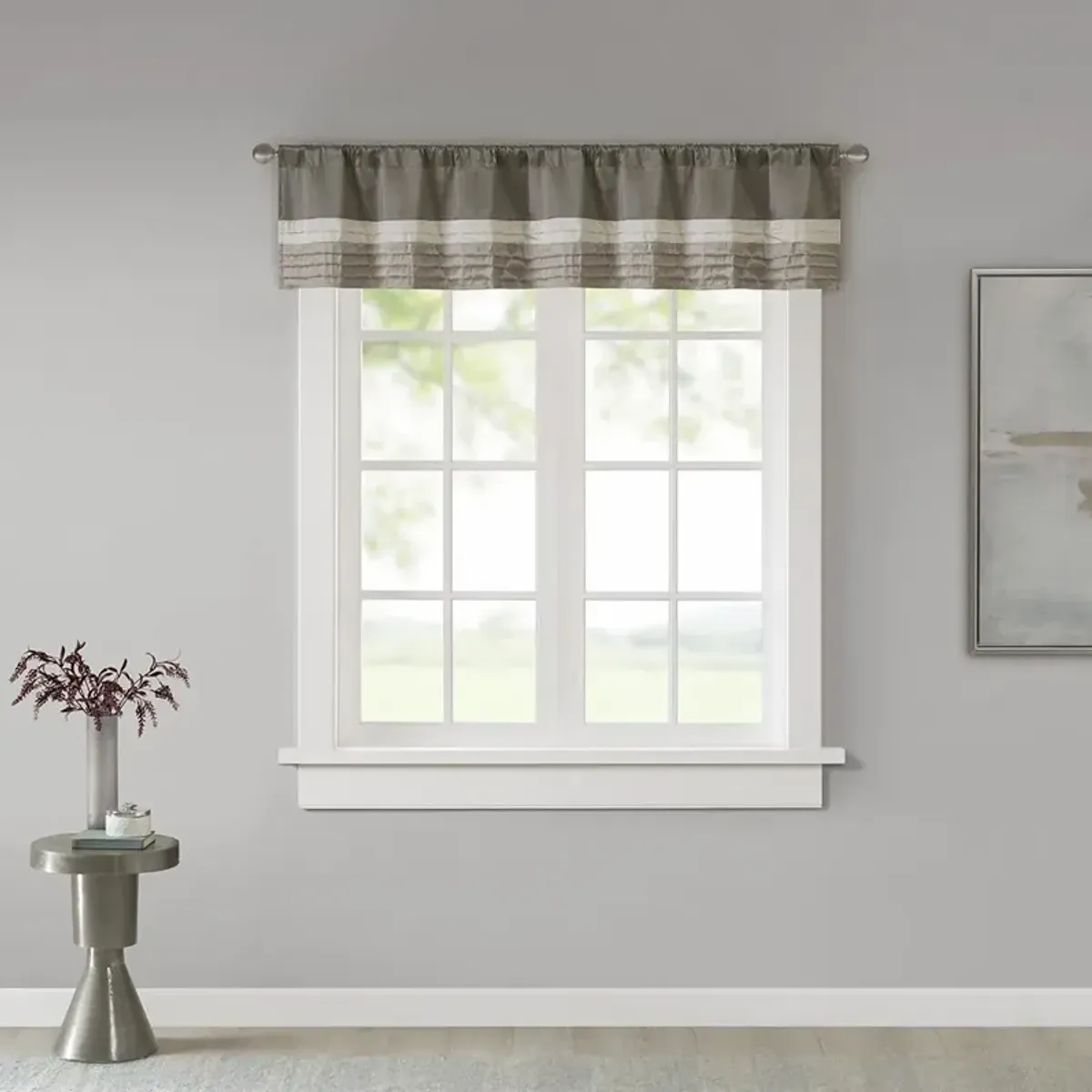 Madison Park Amherst Natural Polyoni Pintuck Window Valance